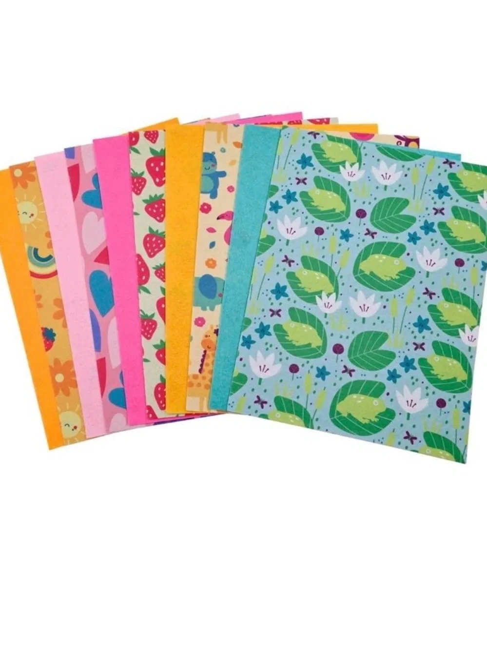 Assorted Felt Sheet Pack 20ct- Blue with Multicolor Rockets & UFOs